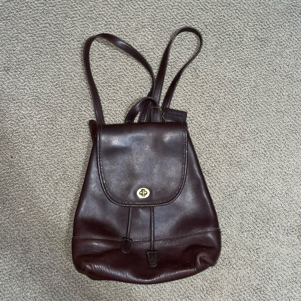 Vintage coach backpack purse brown leather bag satchel